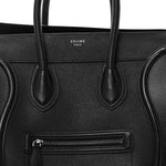 Drummed Calfskin Mini Luggage Black