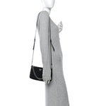 Nylon Tessuto Impuntu Quilted Crossbody Bag Black