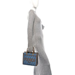 Denim Jacquard Vitello Grace FF 1974 Small Fendi Sunshine Shopper Tote Denim Sand