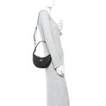 Soft Calfskin Arque Shoulder Bag Black