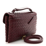 Nappa Intrecciato Knot Lock Top Handle Crossbody Bag Barolo