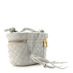 Nappa Intrecciato Small Vanity Case On Strap Agate Grey