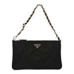 Re-Nylon Tessuto Impuntu Quilted Re-Edition 1995 Chaine Pouch Black