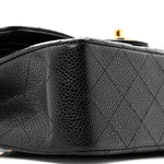 Caviar Quilted Small Double Flap Black