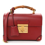 Azalea Calfskin Small Padlock Bamboo Shoulder Bag Romantic Cerise