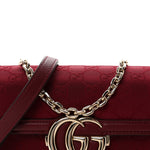 Crepe Wool Silk GG Monogram Go Small Shoulder Bag Rosso Ancora