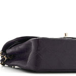 Caviar Quilted Small Double Flap Dark Purple