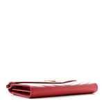 Grain De Poudre Matelasse Chevron Monogram Chain Wallet Red