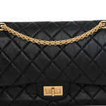 Aged Calfskin Quilted 2.55 Reissue 227 Flap Black
