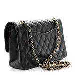 Caviar Quilted Medium Double Flap Black