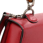 Shangai Calfskin Small Classic Bamboo Top Handle Bag Romantic Cerise