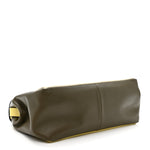 Calfskin Colorblock Mime Single Handle Bag Cream Burgundy Multicolor