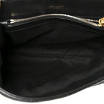 Grain de Poudre Calfskin Y Quilted Monogram Medium Loulou Chain Satchel Black