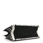 Canvas Embroidered Medium Paris Book Tote Black White