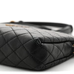 Lambskin Quilted Gaby Zipped Pouch Black