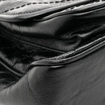 Crinkled Calfskin Matelasse Monogram Medium Niki Chain Satchel Black
