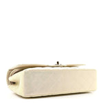 Iridescent Lambskin Quilted Medium Double Flap Ivory