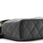 Caviar Quilted Top Handle Slim Vanity With Chain Black