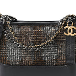 Tweed Calfskin Small Gabrielle Hobo Brown