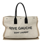 Linen Calfskin Rive Gauche Tote Optic White