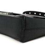 Semi Matte Soft Textured Calfskin Downtown Shoulder Bag Black