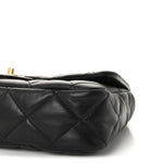 Lambskin Quilted Large CC Funky Town Flap Black