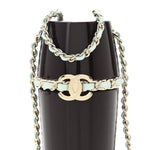 Lucite Lipstick Case On Chain Burgundy Blue
