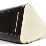 Textured Patent Calfskin Small Tri-Color Antigona Black White Brown