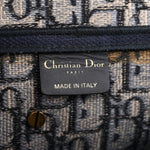 Oblique Embroidered Saddle Bag Blue
