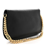 Roxy Calfskin Blondie Chain Shoulder Flap Bag Black