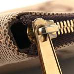 Monogram Jumbo GG Textured Dollar Calfskin Web Wristlet Messenger Bag Camel Ebony New Acero