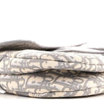 Oblique Embroidered Saddle Bag Gray