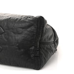 Coated Canvas Quilted Large Garment Travel Bag Black