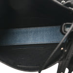 Denim  Fabric Satin Calfskin Navy Cabas XS Blue Black