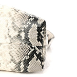 Calfskin Snakeskin Embossed Cinch M Bucket Bag Neutral
