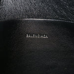 Calfskin Logo Large Cash Pouch With Handle Black White