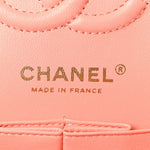 Lambskin Quilted Small Double Flap Light Orange