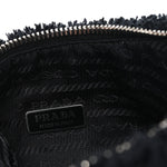 Terry Cloth Mini Re-Edition 2000 Bag Black White
