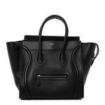 Drummed Calfskin Mini Luggage Black
