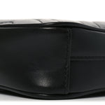 Calfskin Matelasse Mini GG Marmont Crossbody Bag Black