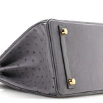 Ostrich Birkin 25 Gris Agate