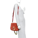 Suede Talco Roxy Calfskin Web Medium Blondie Shoulder Flap Bag Blondie Red