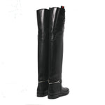 Calfskin Slim Horsebit Over The Knee High Boots 37 Black