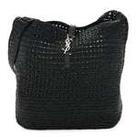 Raffia Monogram Le 5 A 7 Medium Tote Black