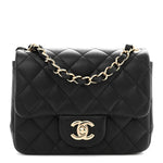 Caviar Quilted Mini Square Flap Black