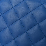 Calfskin Quilted North South Boy Flap Blue