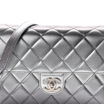 Metallic Lambskin Large Like A Wallet Flap Silver