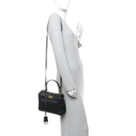 Natural Smooth Calfskin Mini Rodeo Top Handle Handbag Black