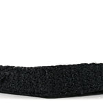 Yarn Raffia Effect Crochet Logo Embroidered Tote Bag Black