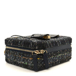 Tweed Snakeskin Quilted Medium CC Filigree Vanity Case Dark Navy